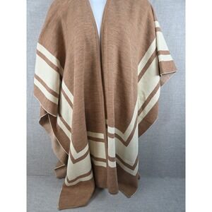 Loft Open Front Poncho Sweater XL 2XL Cape Shawl Blanket Aztec Boho Resort NEW